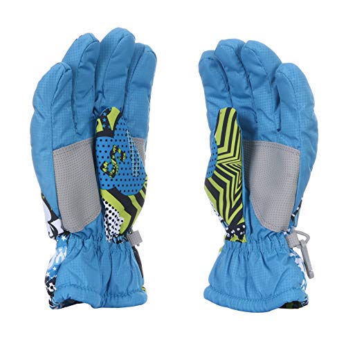 Boddenly Kids Winter Gloves Thicken Cold Weather Ski Snowboarding Gloves Breathable Baby Boy Mittens Winter Waterproof Gloves (Blue, L) #TOP5