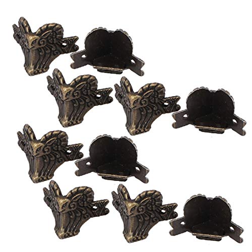 New Lon0167 Gift Box Featured Jewelry Case Metal reliable efficacy Ram Shape Corner Protector Bronze Tone 10pcs(id:59a b5 a2 043)