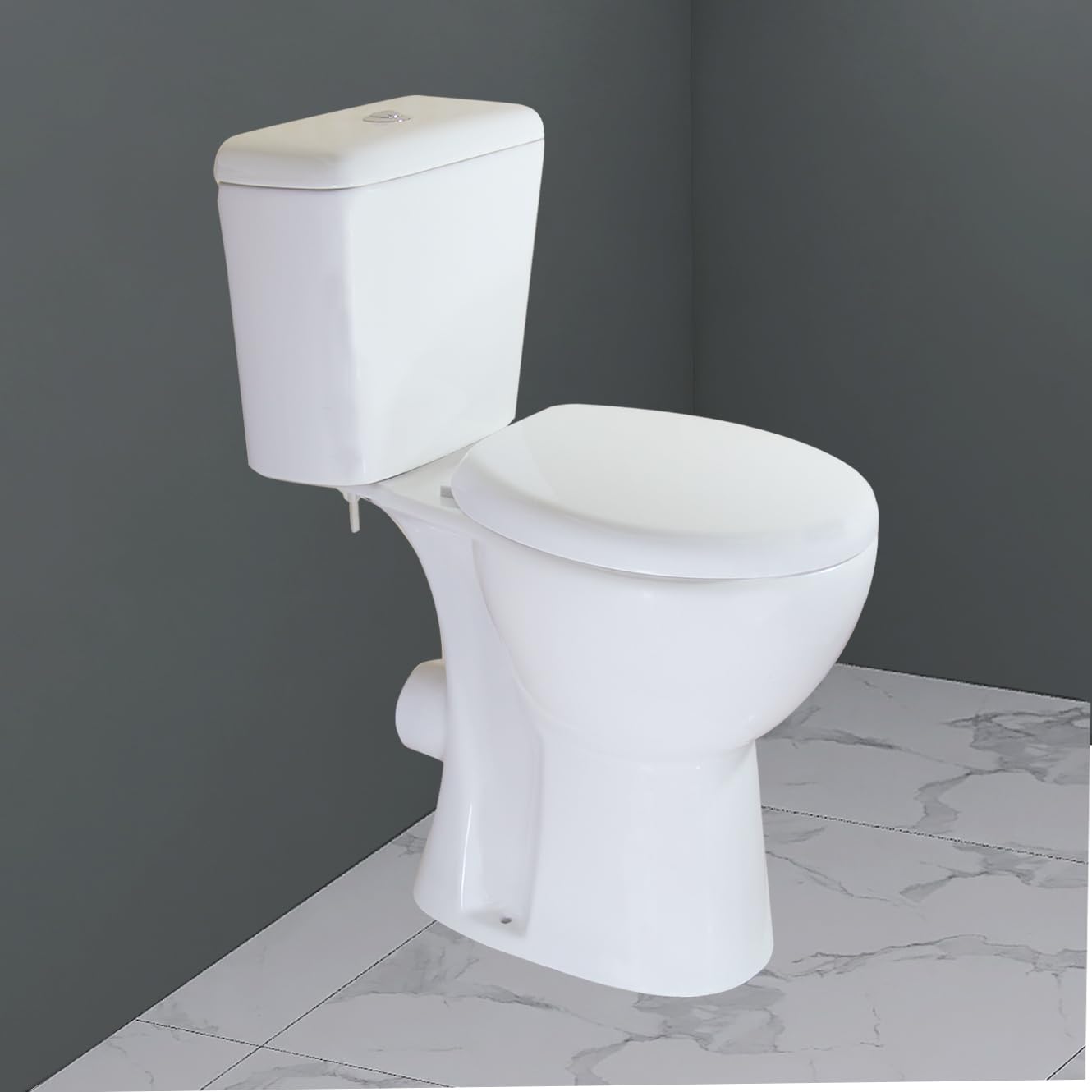WinZo Rear Outlet Two Piece Toilet Extra Tall 19 inches Comfort