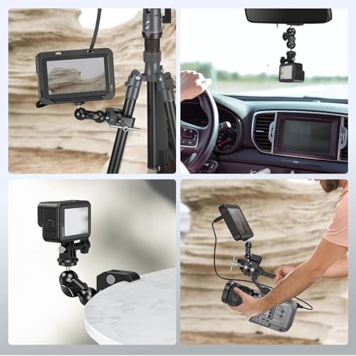 Image of PHOTOMAX Dual Ball Head Articulating Adjustable Arm with 1 /4 inch Tripod Screw Super Clamp for DSLR Camera (Dual Ball Head Magic Arm)