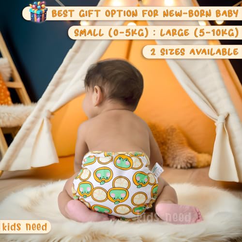 Image of kids need Advance langots for new born 0-6 months, Pack of 3 LARGE size (5-10kg) super soft cotton cloth nappies for new born baby essentials, Reusable washable nappy L1L