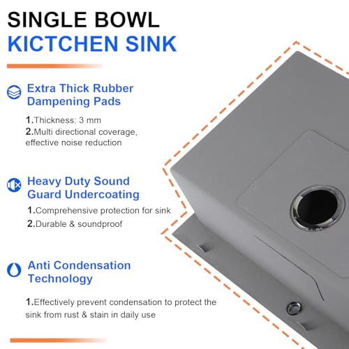 Image of 33x22 Drop In Kitchen Sinks Black, Gunmetal Black Stainless Steel Workstation 16Guage Topmount Single Bowl 9 Inch Deep Sink for Kitchen with Integrated Accessories and Features