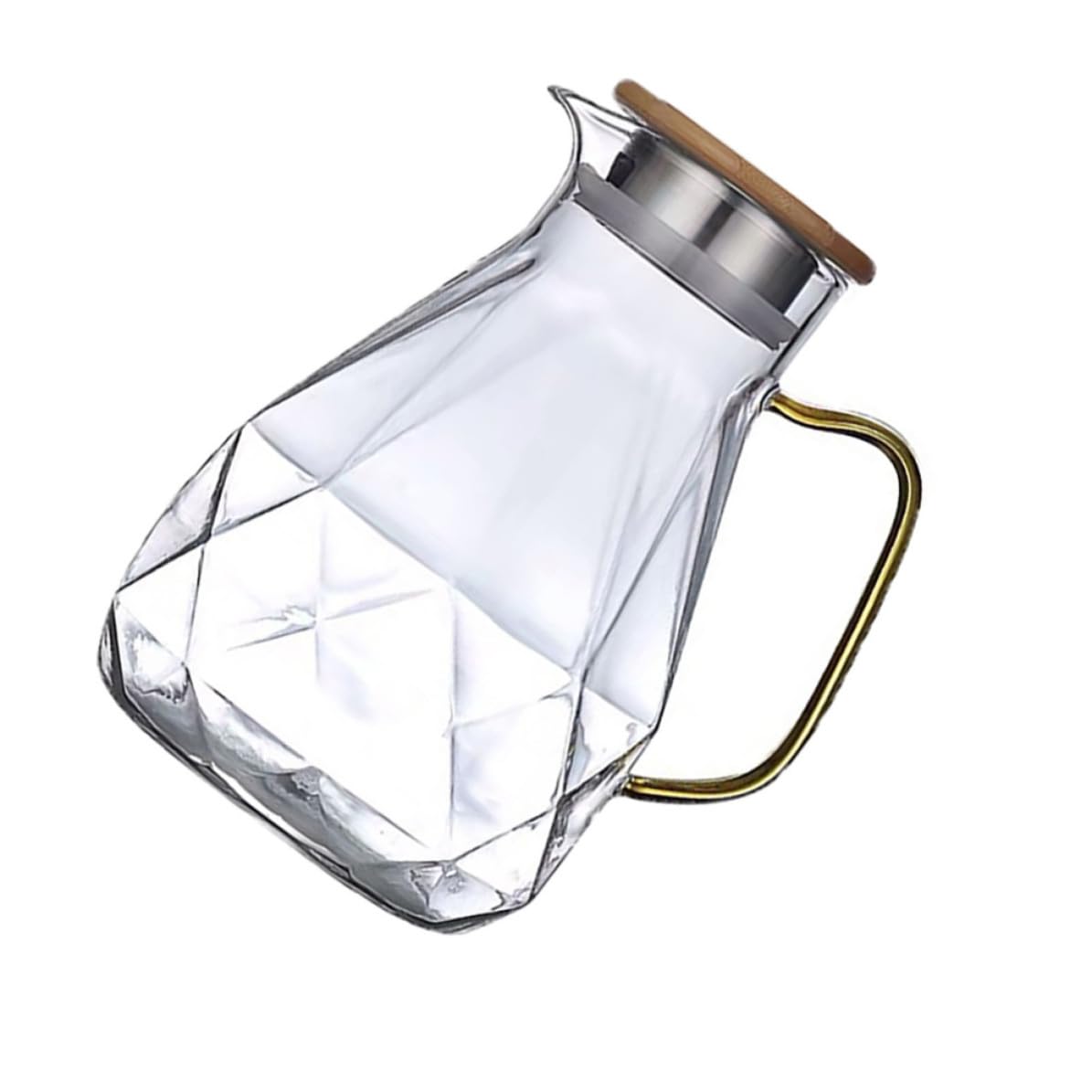 Jarra de vidrio para agua y jugo resistente al calor con diseño elegante de comedor