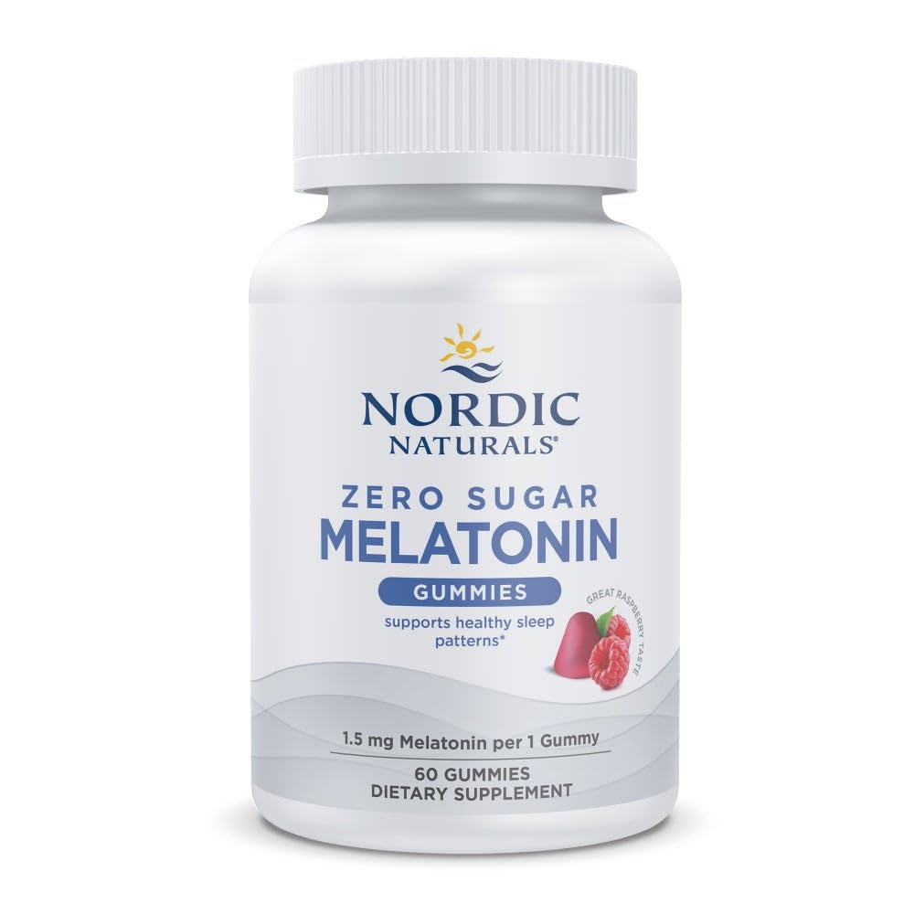 [BRSWGED5BUNWYHT3] Nordic Naturals Melatonin Gummies, Sugar Free, 1.5mg Raspberry - 60 Count