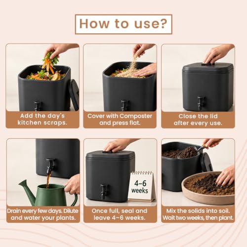 Image of IFFCO Urban Gardens - Composter 1 Kg - Bokashi Powder for Kitchen Waste Decomposer - Helps Faster Decomposition & Odor Control