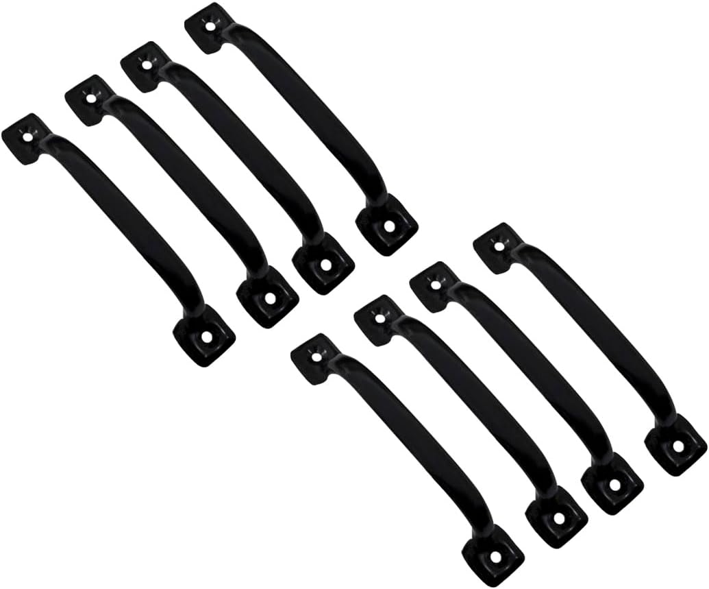 QCAA Steel Screen Door Pull, 4-3/4", Black Plated, 4 Pack, Made in Taiwan