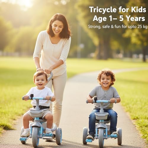 Image of Tricycle for Kids, Tricycles for Kids 2 to 5 Years Boys and Girls, Cycle for 1+ Children, Bike with EVA Tech Wheels, Super