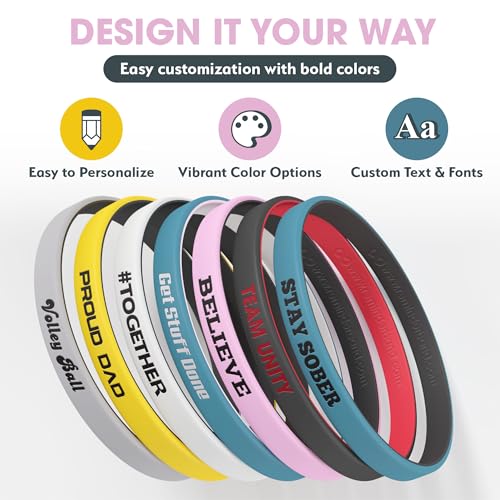 Pulsera fina de silicona personalizada Reminderband miniatura 6
