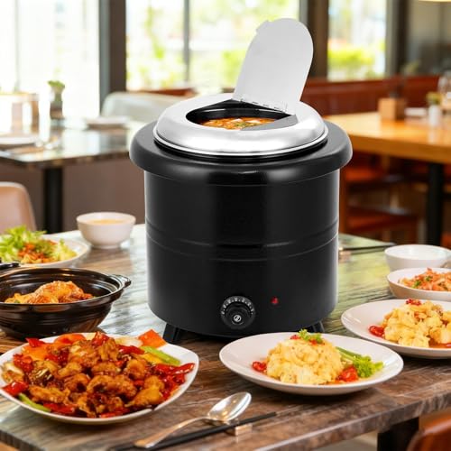 Image of GarveeHome Soup Warmer, 13.7 Qt Commercial Grade Soup Kettle with Swing Lid and Detachable Stainless Steel Insert Pot, Food Warmer with Anti-Scald Handle for Restaurants, Buffet, Catering