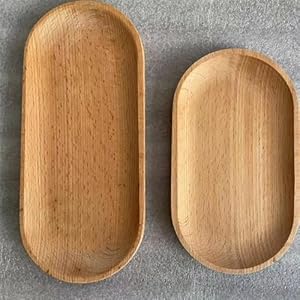 Mini Serving Tray for Jewellery Key Coin Set of 2, Oval Wood Natural Dessert Cup Tray, Small Wooden Cheese Plate, Tableware Decorative Tray Mini Serving Tray for Jewellery Key Coin Set of 2 Oval Wood Natural Dessert Cup Tray Small Wooden Cheese Plate Tableware Decorative Tray