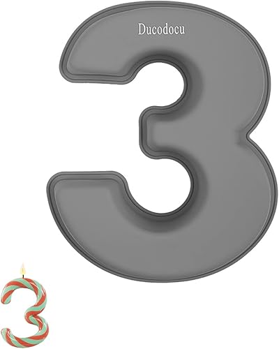 Ducodocu Moldes de silicona para tartas 3D de gran número, moldes novedosos para tartas, moldes para hornear bricolaje para cumpleaños, boda,