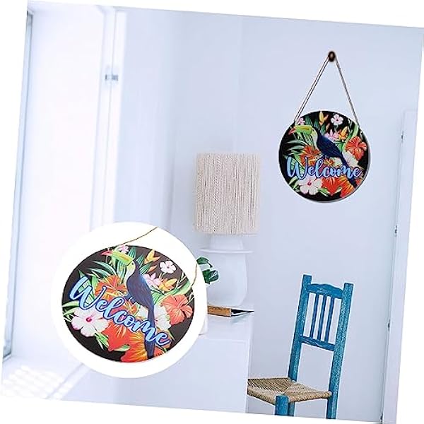Toyvian 2 Stks Lijst Deur Teken Decor Welkom Teken Welkom Ronde Deur Teken Rustieke Outdoor Decor Houten Borden Land Home Decor Decoratieve Deurplaat Muur Versiering Deurplaat Versiering