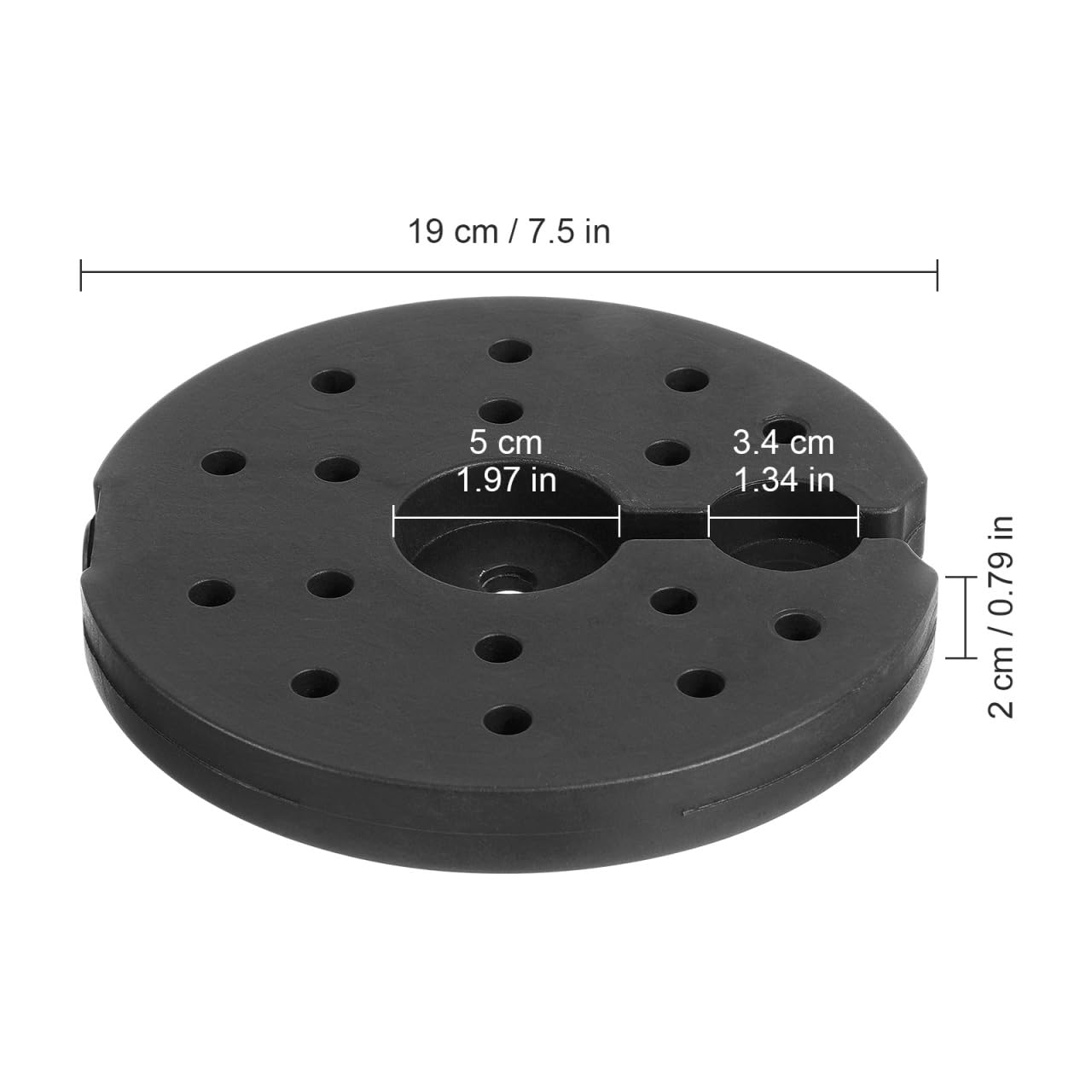 Socle de lampe en métal 19X19X0,8 pouces Socle lesté pour lampe de sol et lampe de bureau Base stable Poids de remplacement pour support de lampe Accessoires DIY