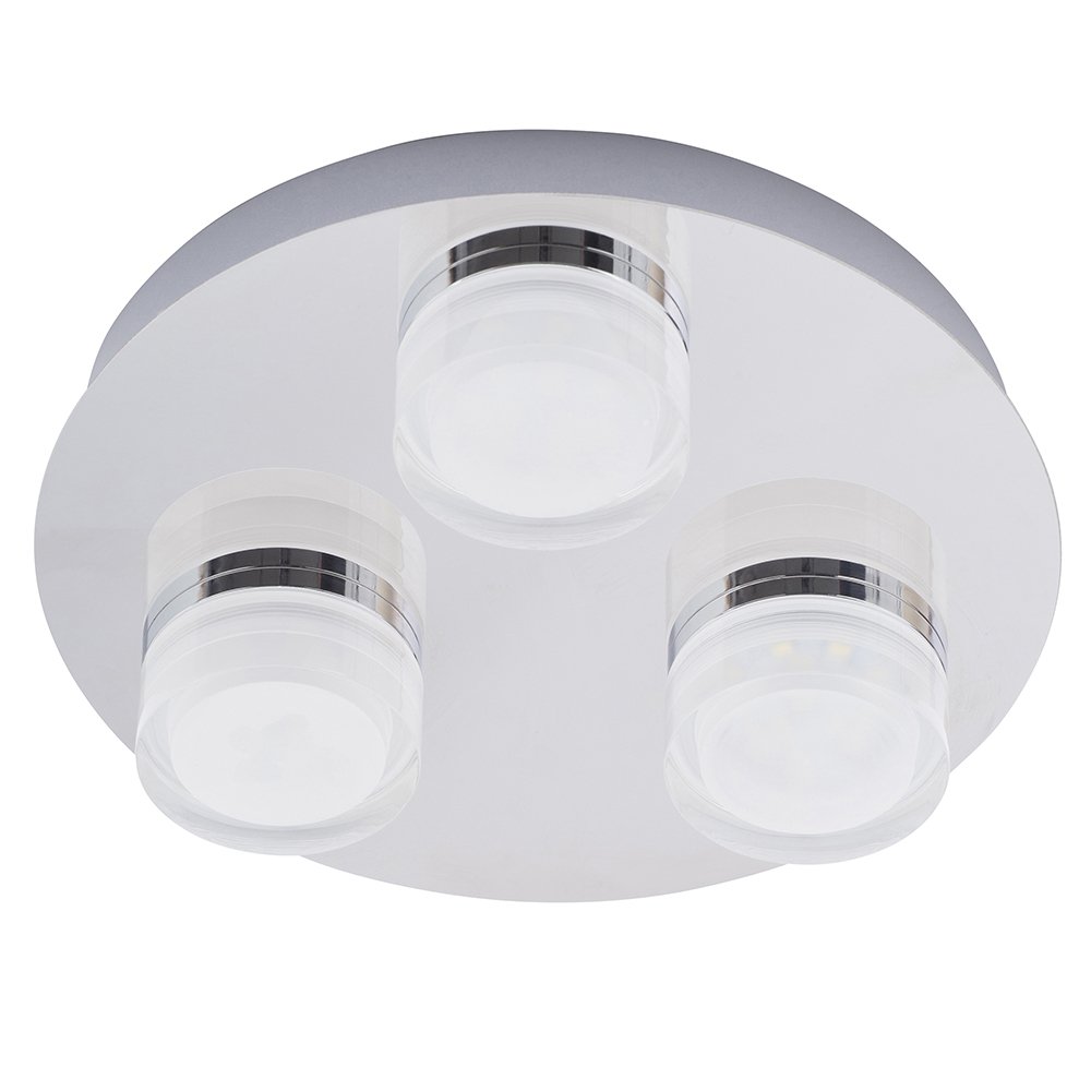 Litecraft Bolton Chrome 3 Light Led Bathroom Ceiling Spotlight Plate from B&Q