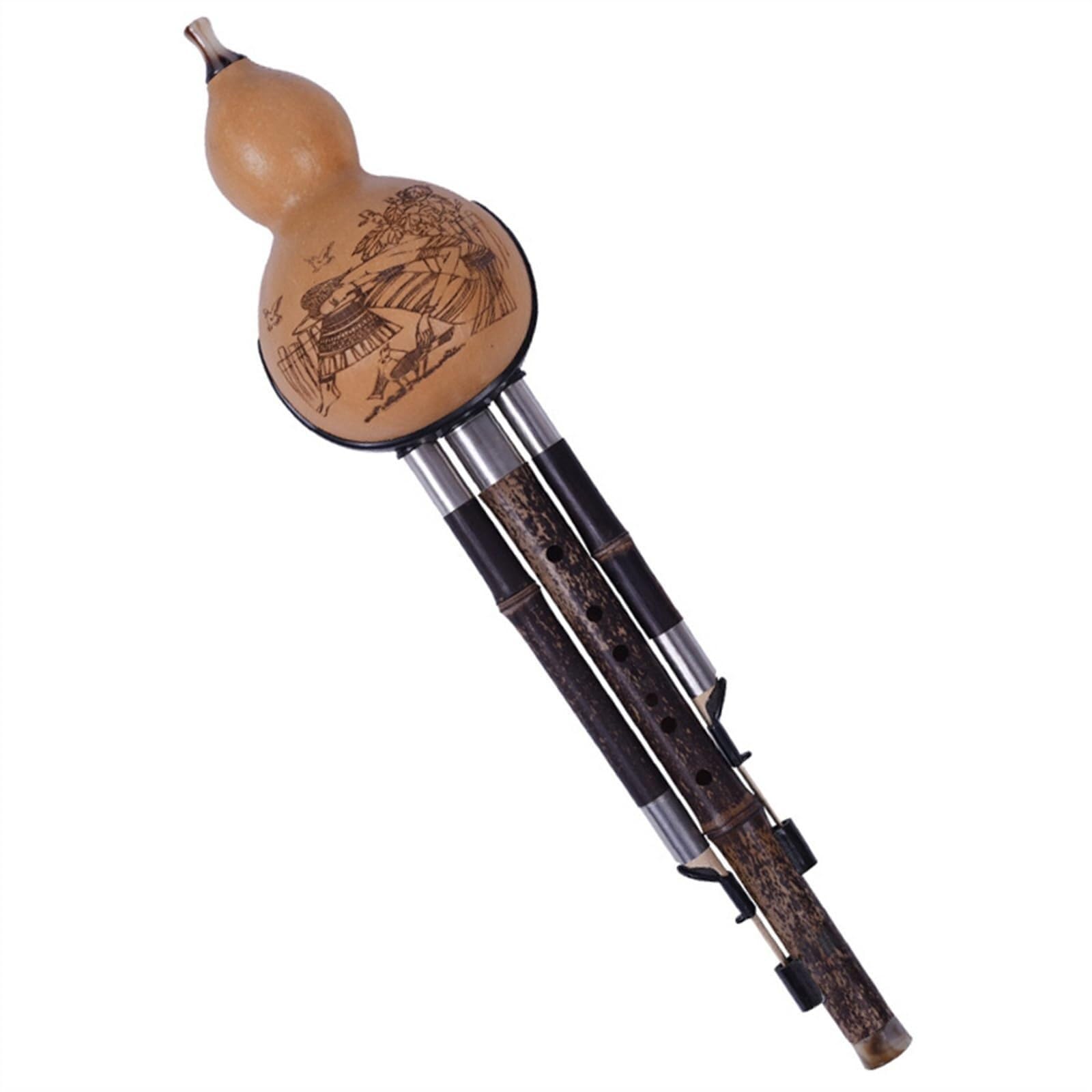 Instrumento chino Hulusi flauta desmontable estudiante principiante tocando flauta instrumento con estuche profesional Hulusi(G Key)