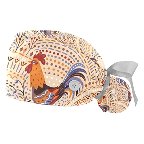 Chapeaux bouffants Coqs respirants et réglables : lot de 2 casquettes de travail
