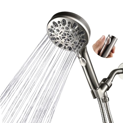 Iopsk Shower Head with Handheld 7 Spray Combo,Hand Held Showerhead with On/Off Switch,High Pressure Detachable Shower Heads with 60