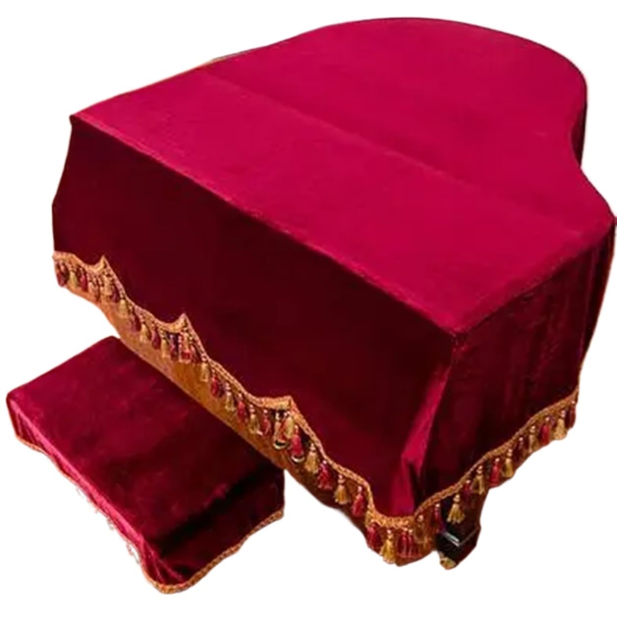 Copertura Per Pianoforte A Coda Copertura for pianoforte a coda in velluto spesso 250D, copertura completa, decorazione lavabile for la casa, bellissima custodia for(Mahogany,Pianocover 2st cover)