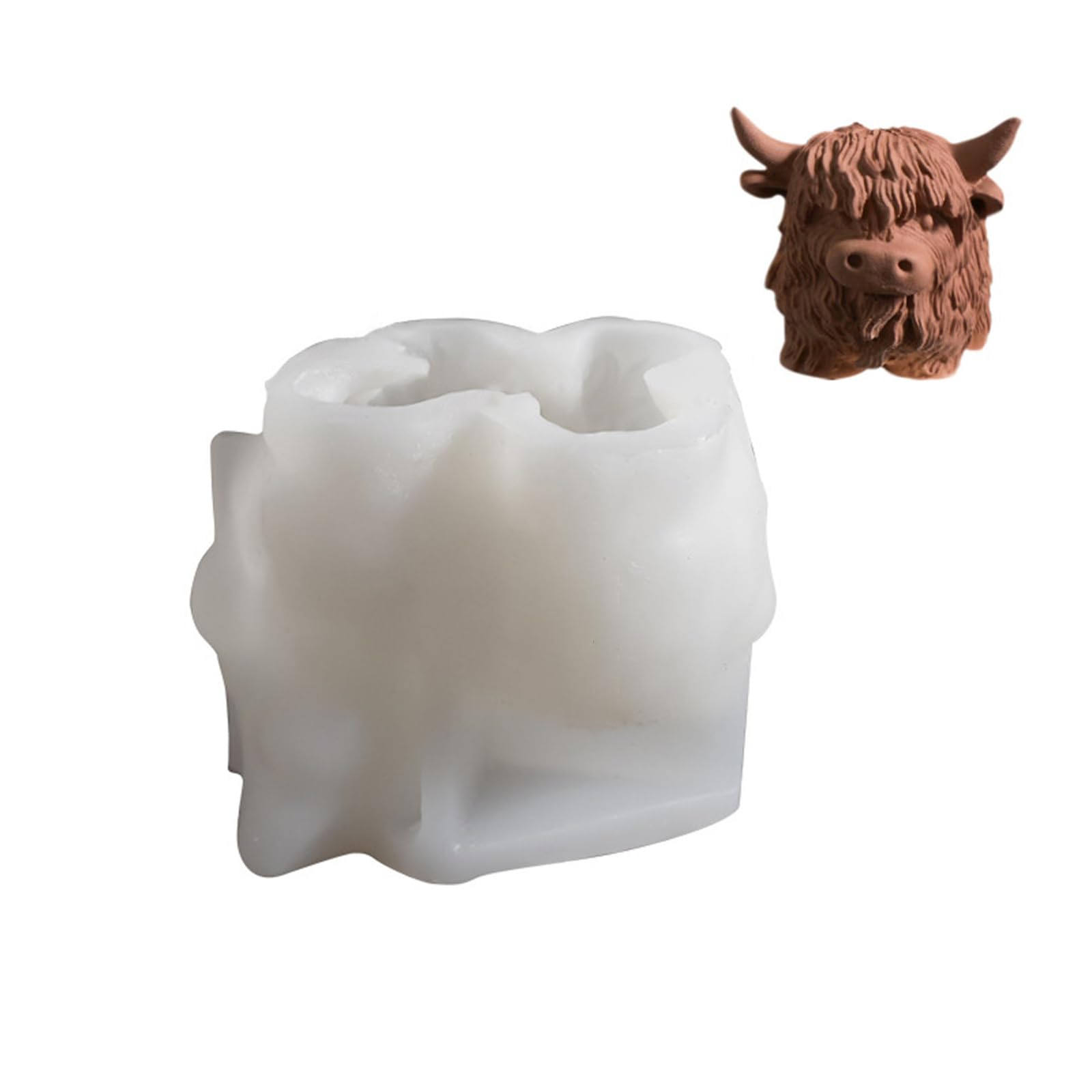 Kalttoy D Cattle Hea Figurine Easy Emolding For Epoxy Resin Soap Home Ecoration Cattle Silicone Molds