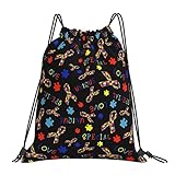 richugui colorful puzzle coulisse zaino consapevolezza autismo amore coulisse borse sport gym string bag per le donne uomini zaini formazione yoga borse, nero , taglia unica
