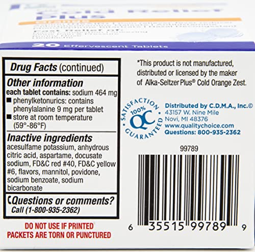 Quality Choice QC99789 Cold Medicine, Effervescent Cold Relief Plus Orange thumb #5