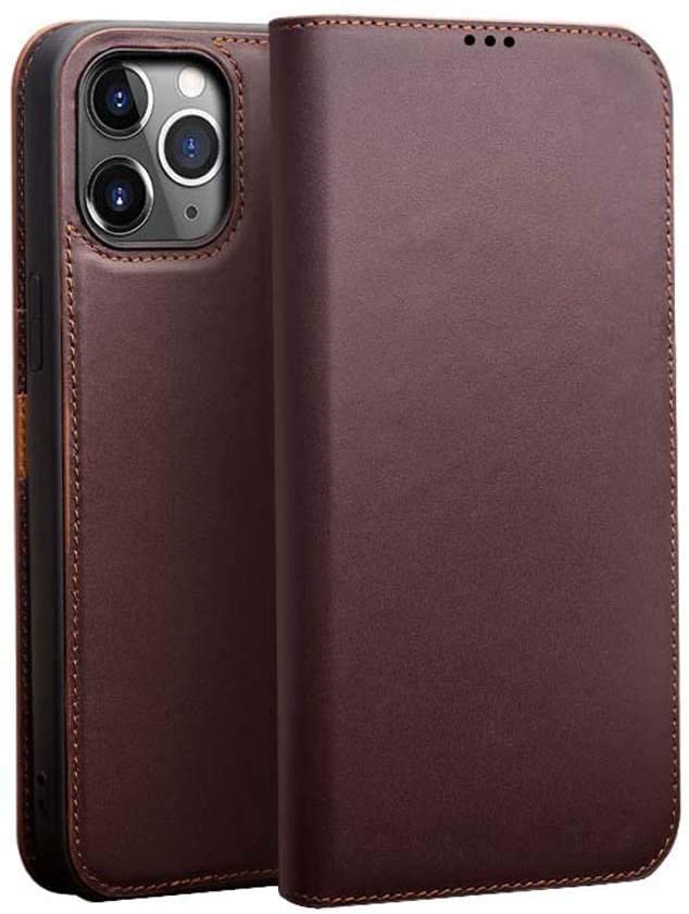 Étui de téléphone à clapet iPhone 12 Pro Max marron, idéal pour vos réunions et voyages