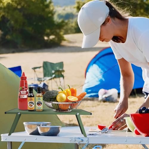 Outplea Small Folding Camping Table Mesa Pequeña Plegable para Camping, Mini Mesa Portátil Baja de Playa, Verde miniatura 2