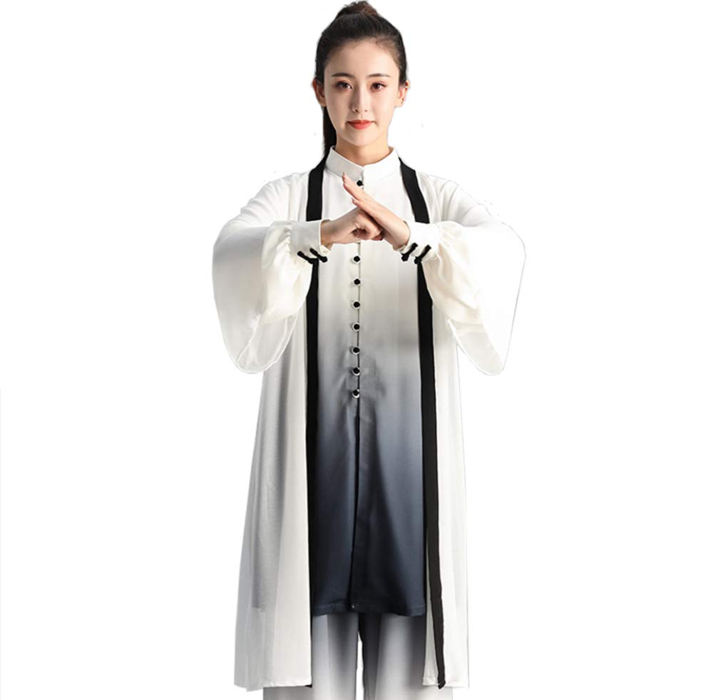 Abbigliamento Tai Chi Abbigliamento Kung Fu Kung Fu Uniformi per Arti Marziali Unisex Wing Chun Shaolin Kung Fu Panni Tradizionali Cinesi per Allenamento Completo Set da 3 Pezzi,OneColor-XXL