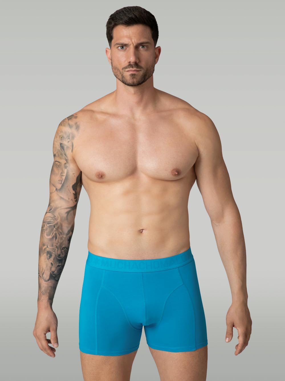 Muchachomalo Calzoncillos para Hombre, Ropa Interior Lisa de Algodón para Hombre, Pack de 7 Unidades, Bóxers Lisos de Corte Clásico con Cintura Elástica