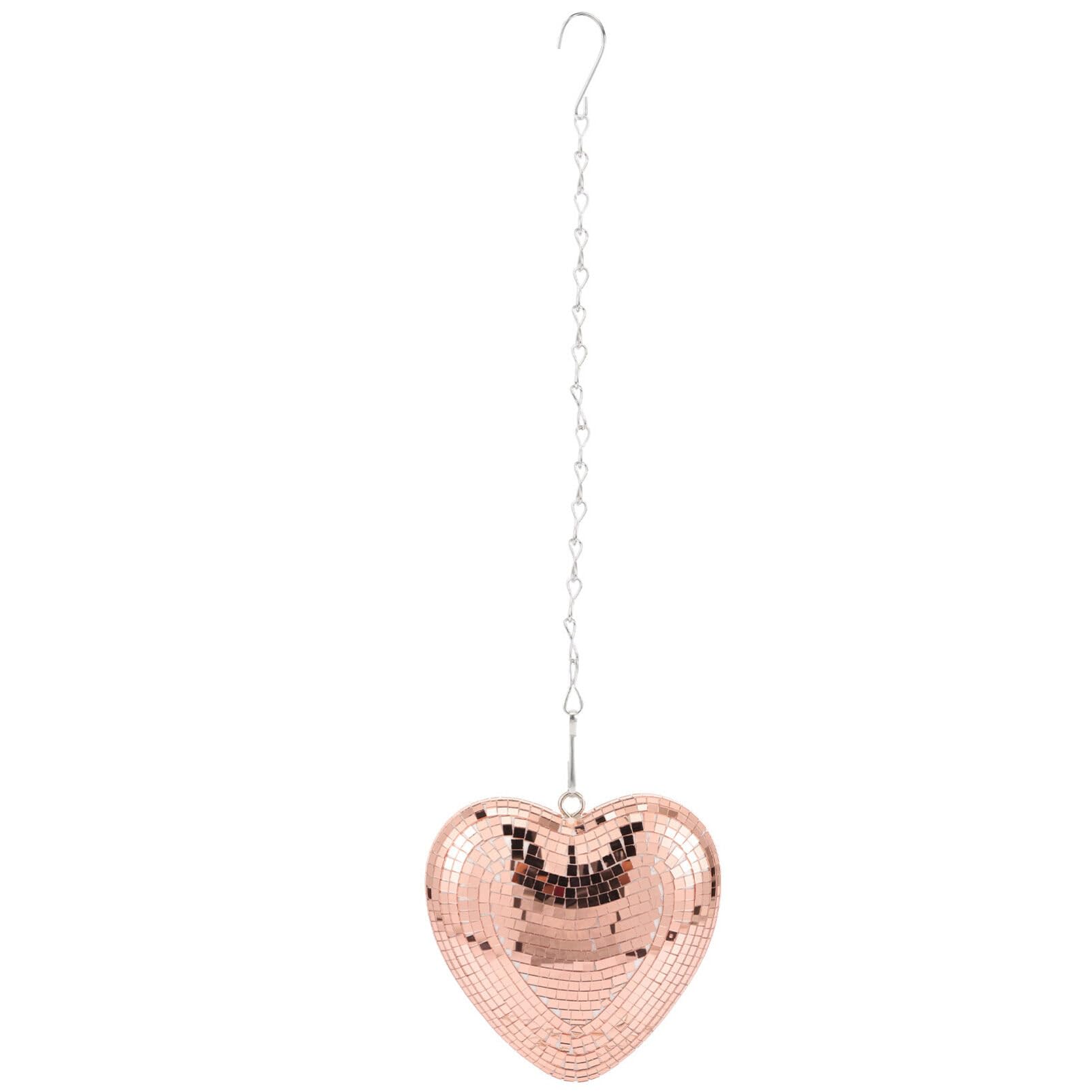 Holibanna Disco Ball, Heart Shaped Disco Balls Mirror Reflective Hanging Disco Ball Pendant Rose Gold Reflective Ball Lights for Valentines Day Table Home Bar KTV Decor