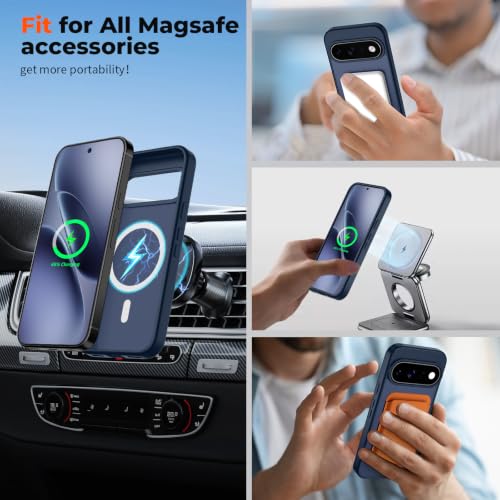Image of SUPFINE Magnetic for Google Pixel 11 Pro Case - Sapphire Blue | With Screen Protector,Translucent Matte,Built-in Magnets,Military Grade Drop Protection,Shockproof Phone Cover