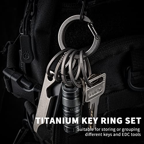 Image of TISUR Titanium Keychain Rings,Carabiner Dog Tag Key Chain Rings