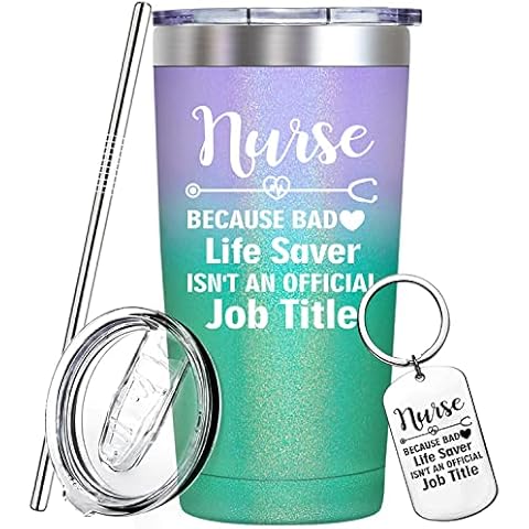 Gifts for Nurses - Nurses Week Appreciation Gifts - Nurse Gifts for Women Men - Christmas, Birthday Gifts - Tumbler Cup with Keychain Cover