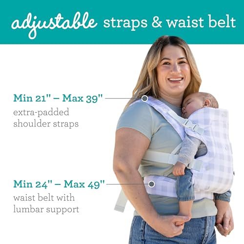 Image of Infantino Flip 4-in-1 Convertible Carrier with Adjustable Ergonomic seat, Head Support, Shoulder Straps, and Waist Belt, 4 Ways to Carry, Can Carry (3.6-14.5 Kgs), Plaid