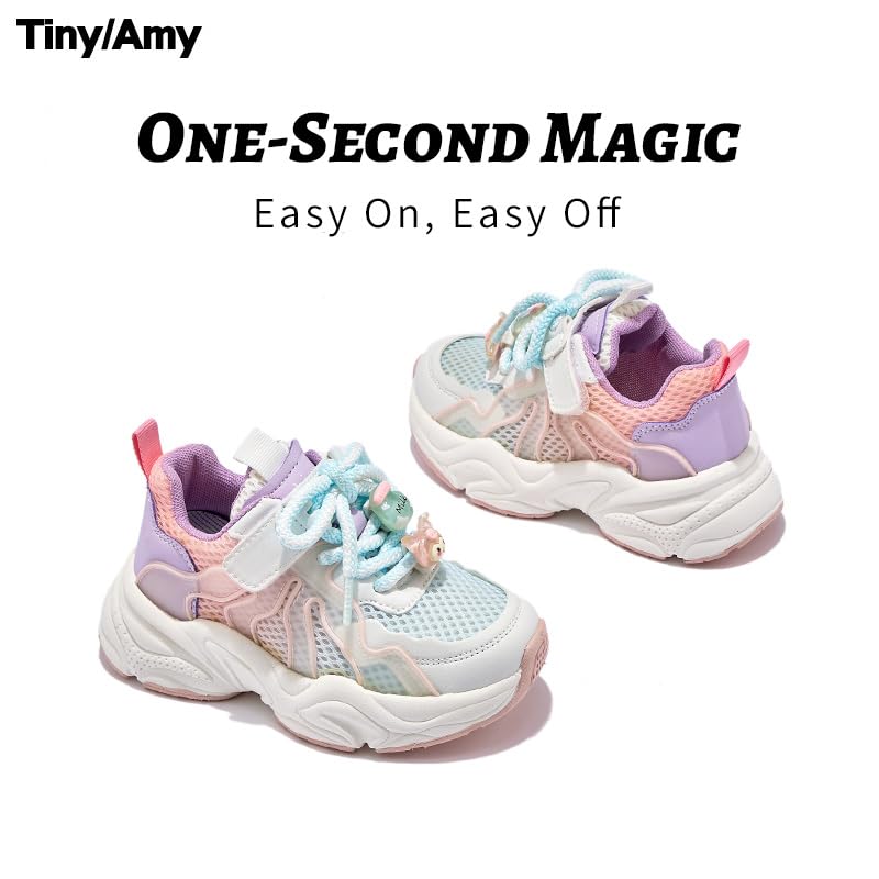 Toddler Kids Sneakers for Boys and Girls with Hook and Loop Strap, Lightweight Breathable Mesh Running Shoes, Non-Slip Cute Cartoon Athletic Shoes for School, Playground, Walking, Sports, Everyday Wear2