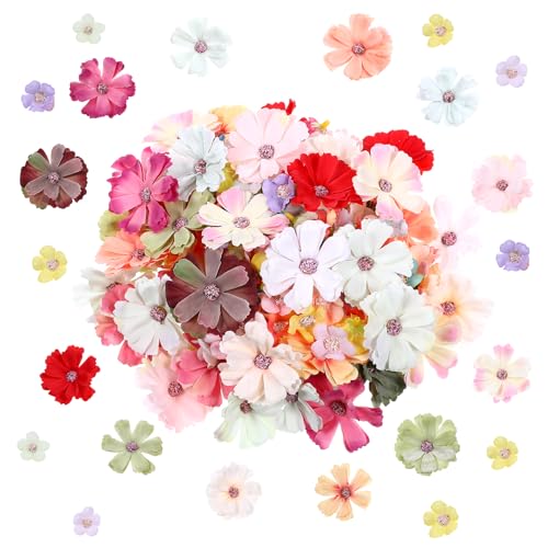 Mini Kunstblumen Köpfe zur Dekoration, 150 Stück Mehrfarbige...