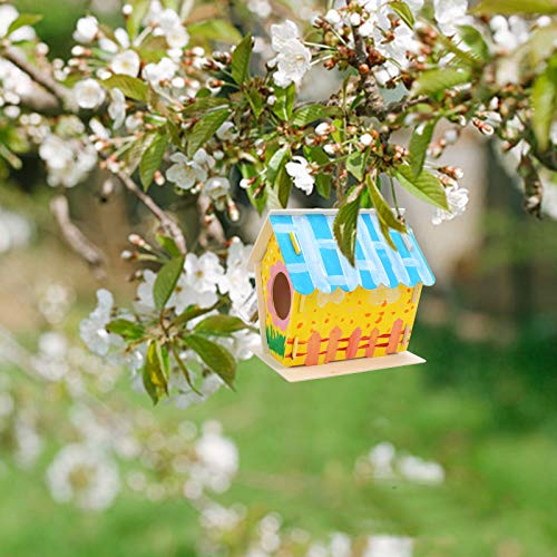 Mukum 21PCS Crafts for Kids Bird House Kit Arts and Crafts Wood DIY Build and Paint Birdhouse Kits for Kids to Build Wooden Bird House Crafts for Boys and Girls