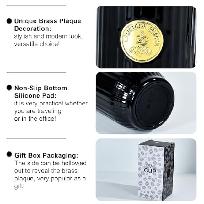 14oz Insulated Travel Tumblers with Lid and Straw, 2 Pack Travel Coffee Mug Stainless Steel Vacuum Thermos Cup, Leak Proof Reusable Cute Coffee Tumbler for Iced and Hot Drinks