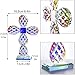 QFkris 9'' Tall Colorful Crystal Cross Standing Grid Modern Cross Figurine Glass Craft Memorial Gifts Christian Decor