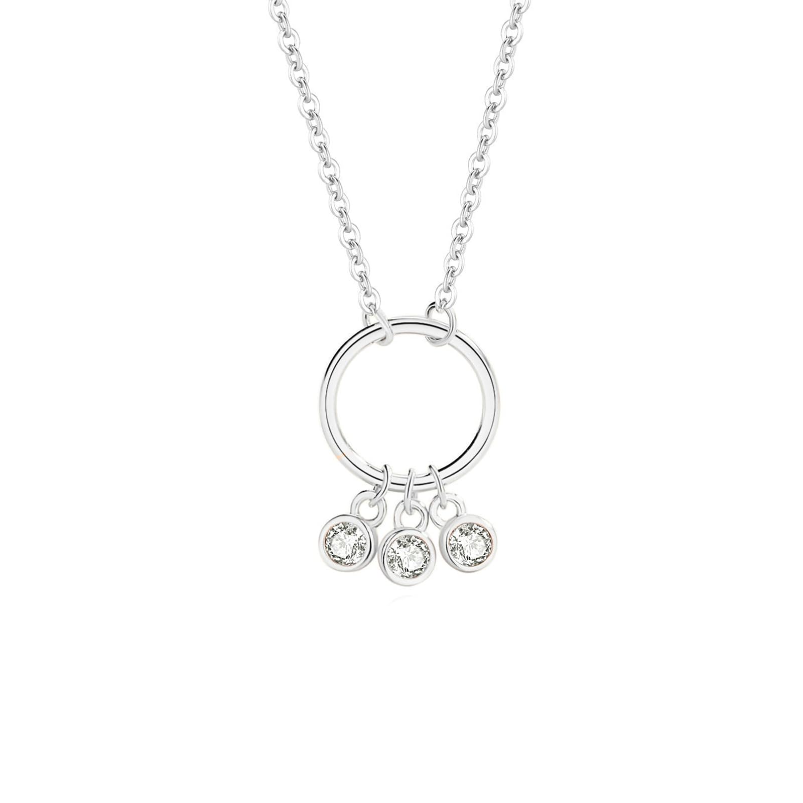 Wycian Collares de moissanita para mujer, collar de cadena para mujer, no se deslustra, tres biseles, piedras de oro de 9 quilates, 14 quilates, 18 quilates, platino, 45 cm