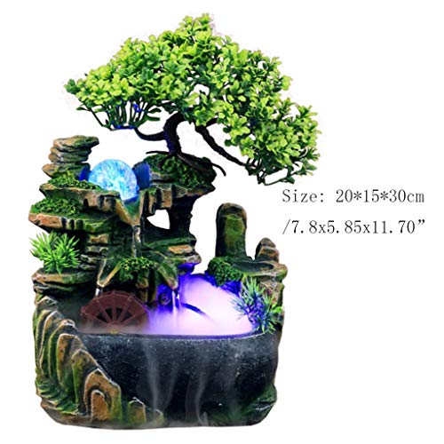 Desktop Fountain Indoor Simulation Resin Rockery Desktop Fountain Geomantic Meditatie Desktop Fountain 7.8x5.85x11.70” Vijverfonteinen (Color : A) - Image 3