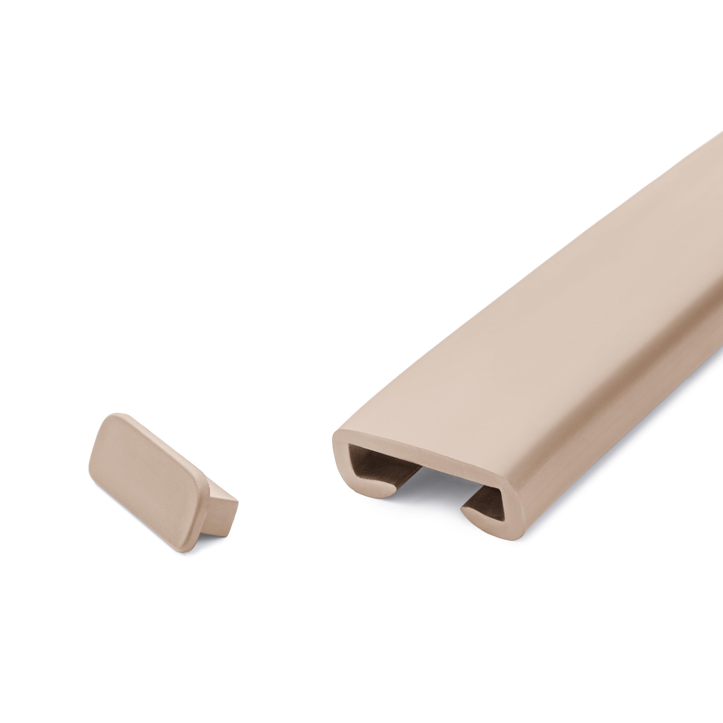 Quest Endkappe für Handlaufprofil PVC 40x8 mm - Beige | Abschlusskappe für sauberen Profilabschluss, schützt Enden vor Staub & Schmutz, Montage ohne Werkzeug, einfach aufstecken