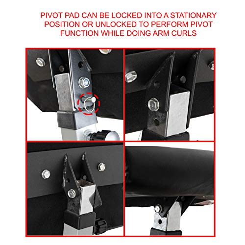 Valor Fitness CB-11 Standing Arm Curl Station for Strength Training w/Pivot and Contoured Arm Rest