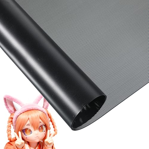 1 Roll Eye Mesh for Mask Cosplay Black Mesh Fabric 39x11.8in Black PVC Net 0.5mm Hole Custom Fursuit Eye Meshs 0.3mm Thick Waterproof Printable Eyes Meshs for Mask Furries Eyes Cosplay Craft Making