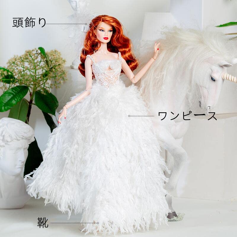 韓国　人気！（R005）バービードール　白いワンピース Amazon.co.jp: XIAOM バービー(Barbie) 人形服 ワンピース