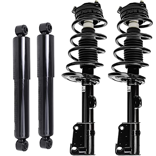 Image of Detroit Axle - Struts Shocks for 2008-2010 Dodge Grand Caravan Chrysler Town & Country, 2 Front Struts w /Coil Springs 2 Rear Shock Absorbers 2009 Replacement Suspension Kit