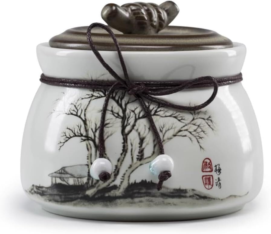 china tea tin， 12cm Ceramic Tea Cans Sealed Packaging Boxes Sturdy and Durable