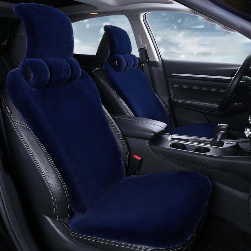 Housse de siège voiture universelle en velours bleu marine avec coussin de protection