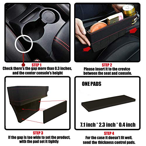 image for LUCKLYJONE Car Seat Gap Filler, Console Side Pocket, Car Seat Pocket O