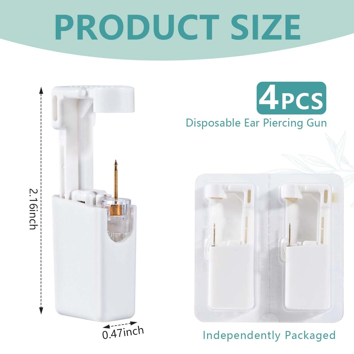 OBTANIM 4 Pack Ear Piercing Gun Disposable Sterile Nose Piercing Kit Safety Tool With Ear Stud Piercing Kit (Gold)